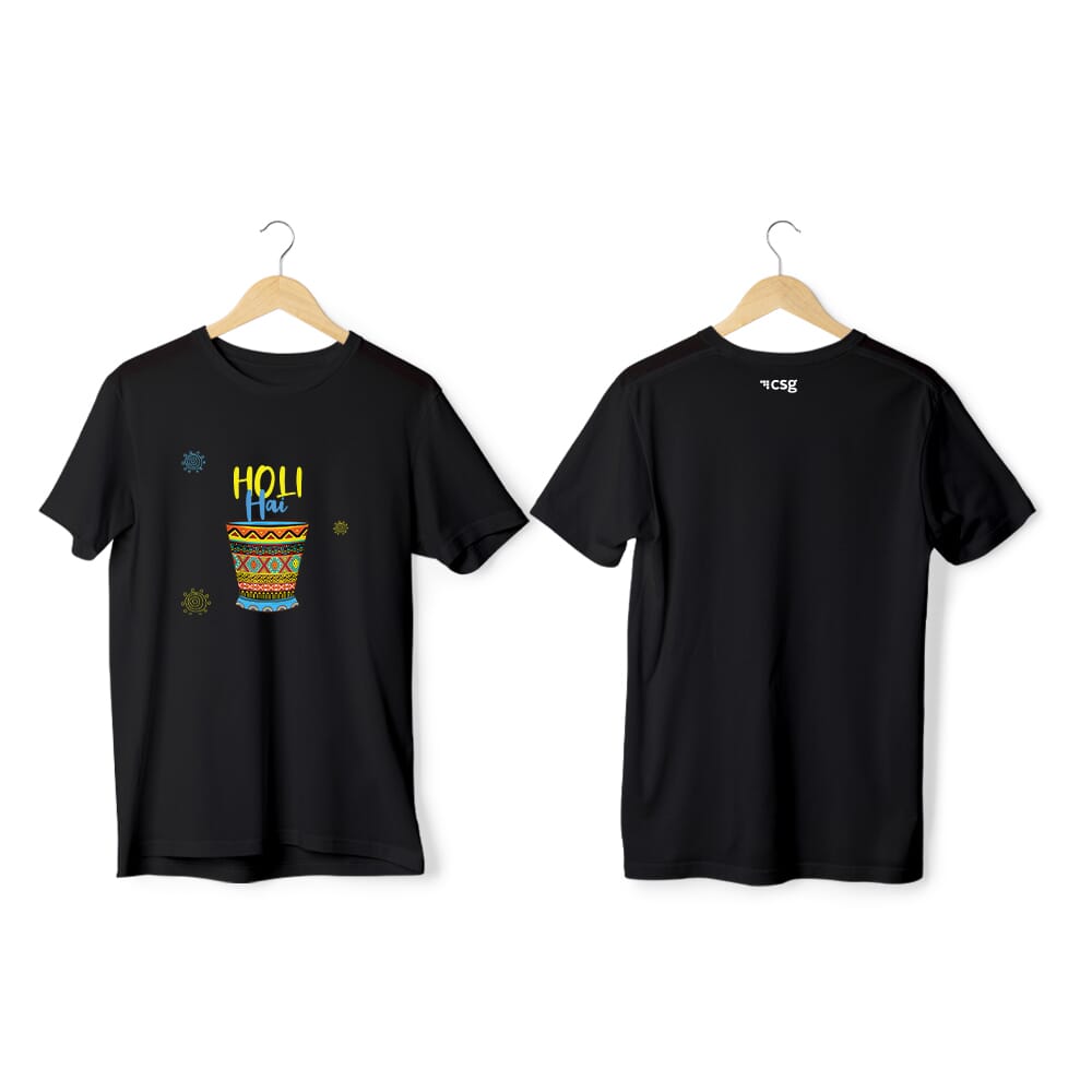 Greys&Blues Rangotsav Pima Round Neck T-Shirt - Black